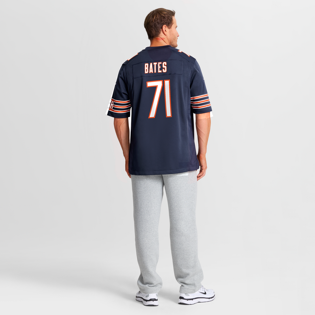 Men's Nike Chicago Bears Ryan Bates Navy Game NFL Jersey