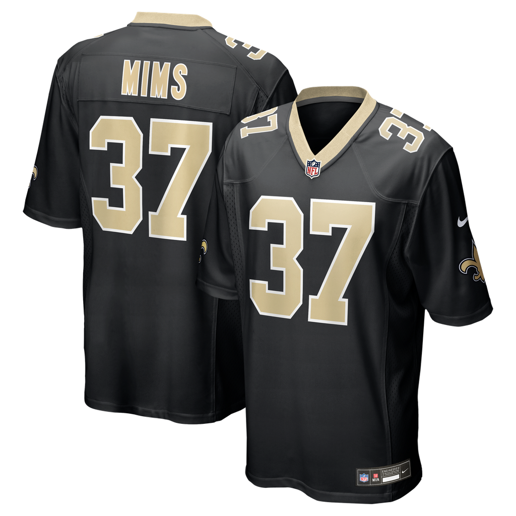 Men's Nike New Orleans Saints Jordan Mims Black Team Game NFL Jersey