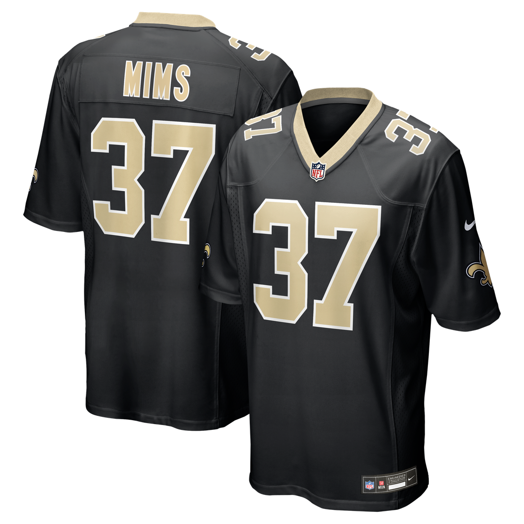 Men's Nike New Orleans Saints Jordan Mims Black Team Game NFL Jersey