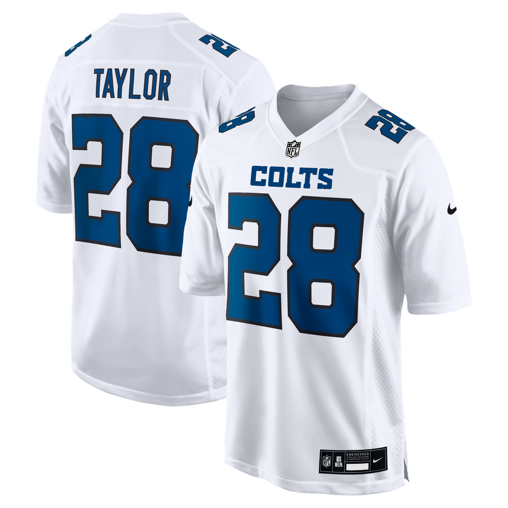 Men's Nike Indianapolis Colts Jonathan Taylor Tundra White Fashion Game NFL Jersey