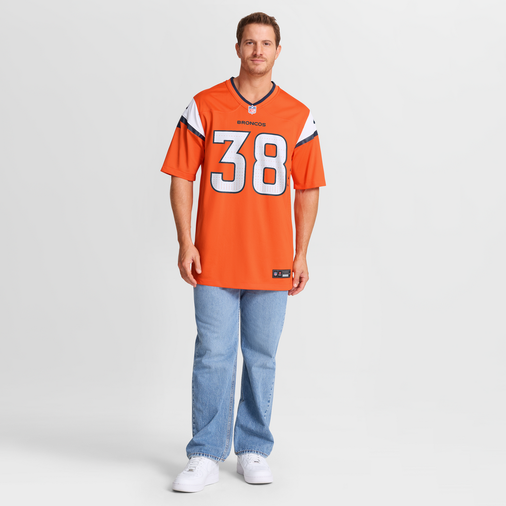 Men's Nike Denver Broncos Jaleel McLaughlin White Game NFL Jersey