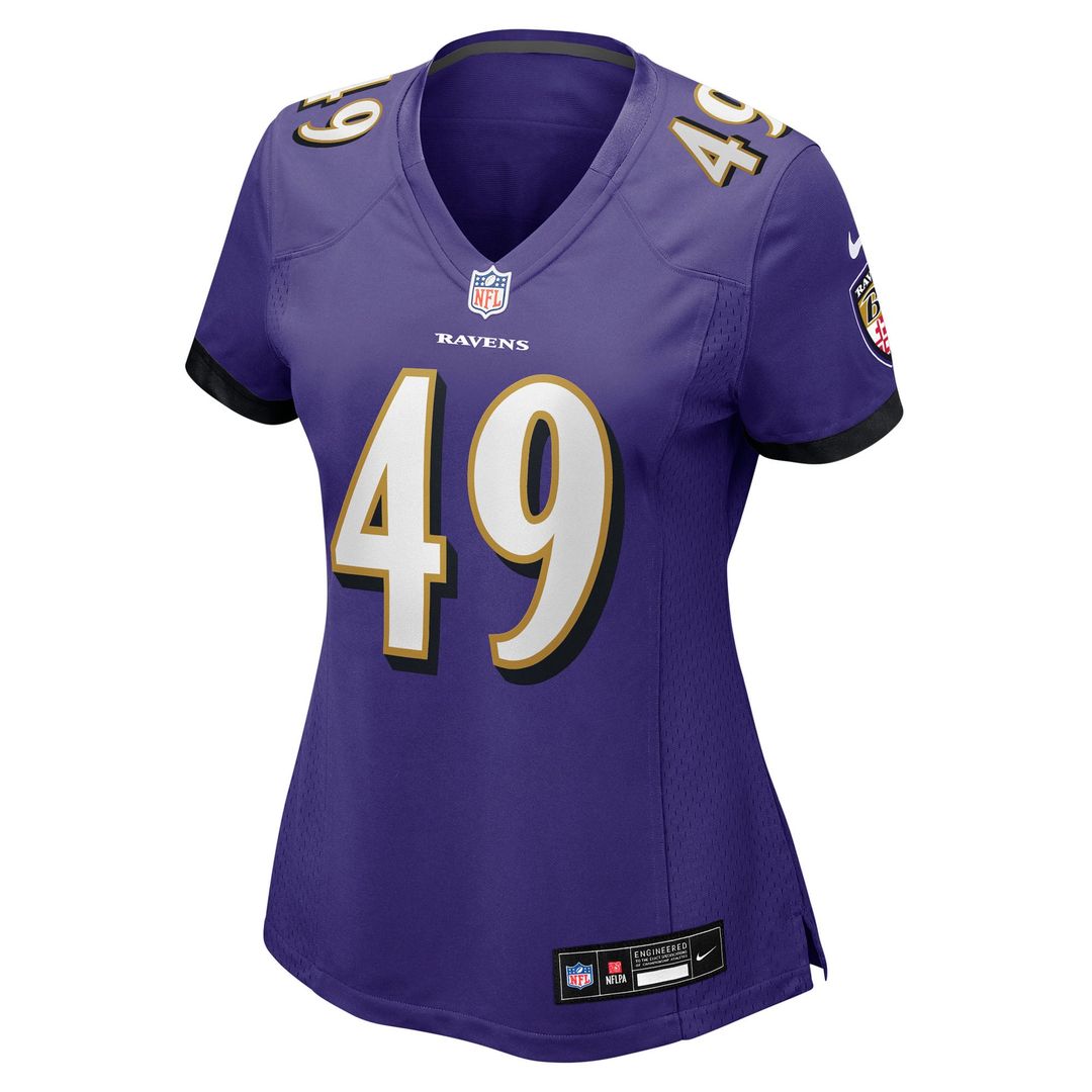 Women's Nike Baltimore Ravens Jay Higgins IV Purple Team Game NFL Jersey