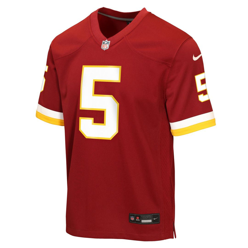 Youth Nike Washington Commanders Jayden Daniels Black Hail Raiser Alternate Game NFL Jersey