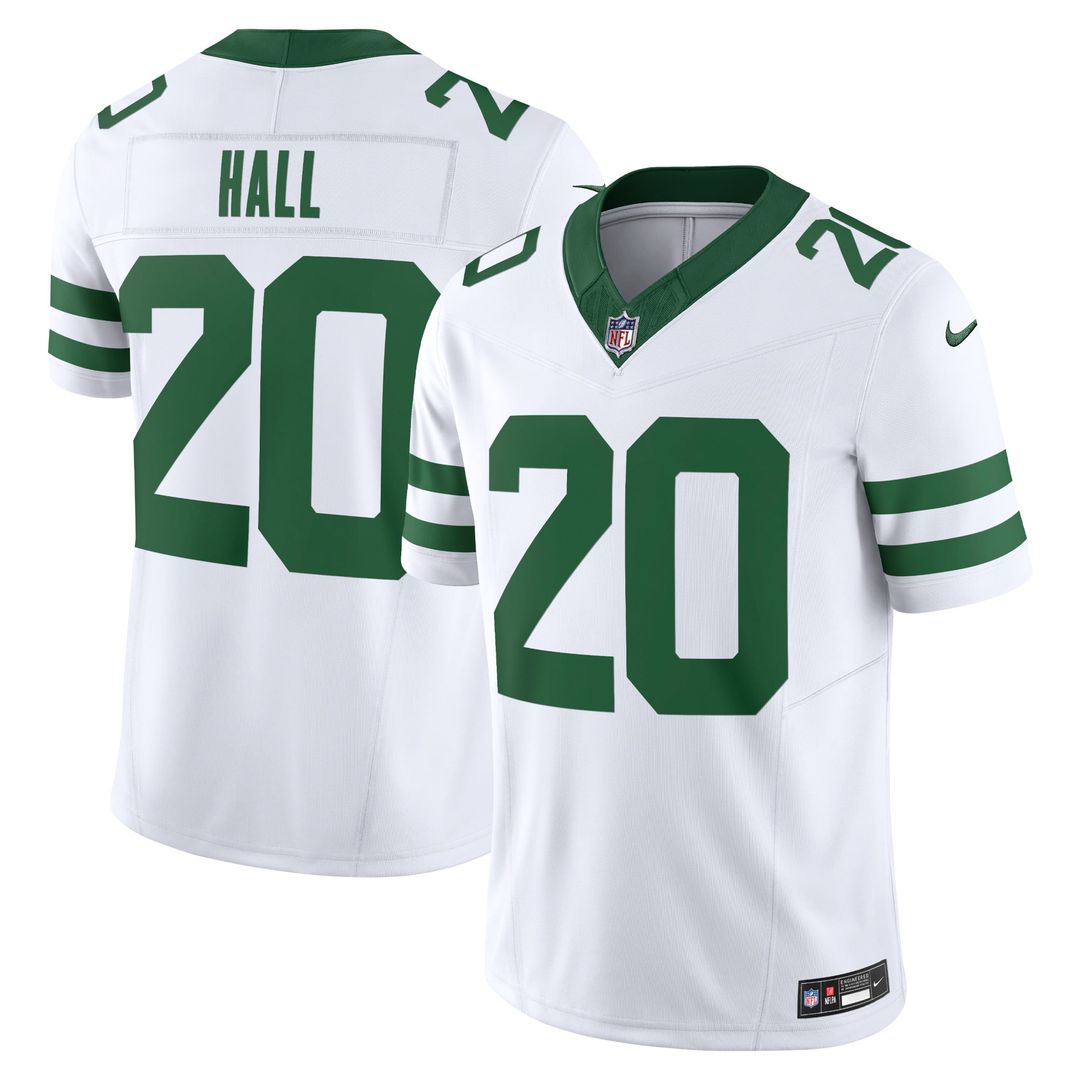 Men's Nike New York Jets Breece Hall Legacy Green Vapor F.U.S.E. Limited NFL Jersey