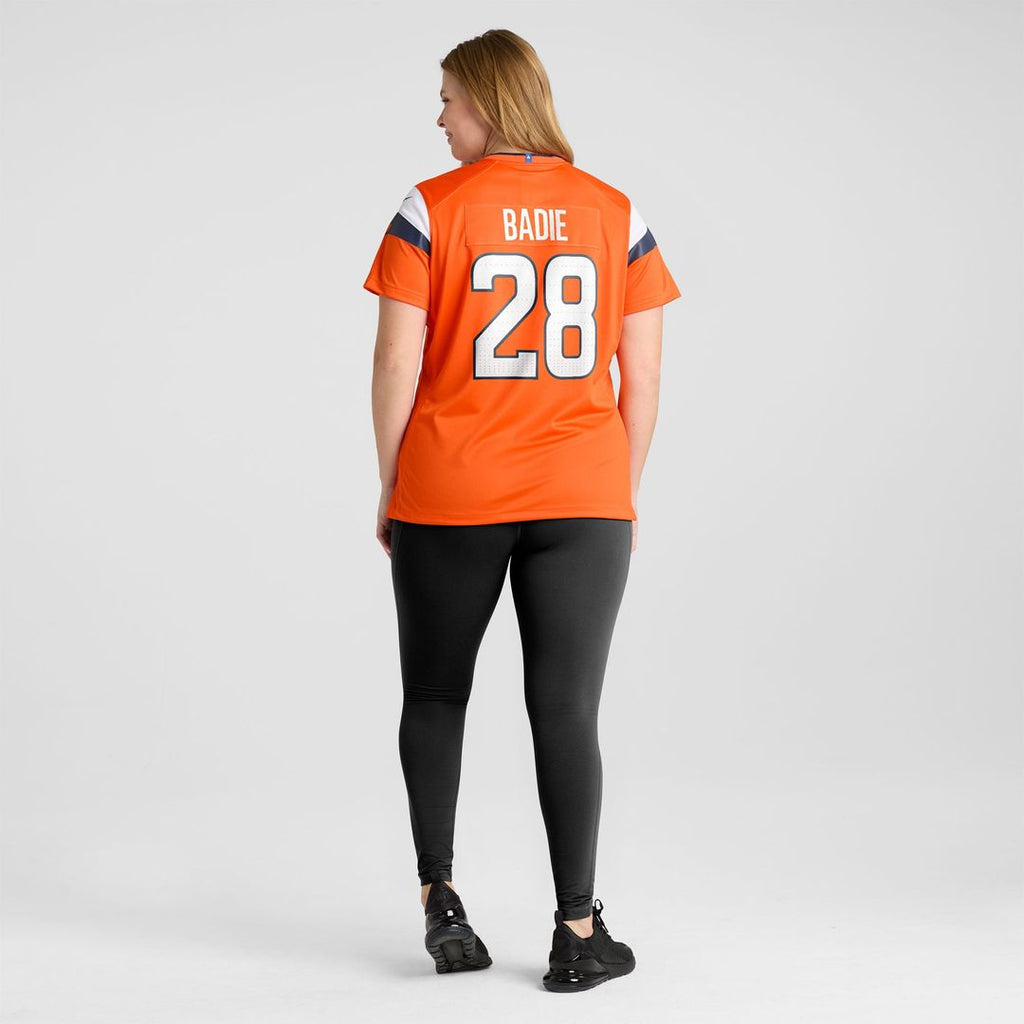 Women's Nike Denver Broncos Tyler Badie Orange Team Game NFL Jersey