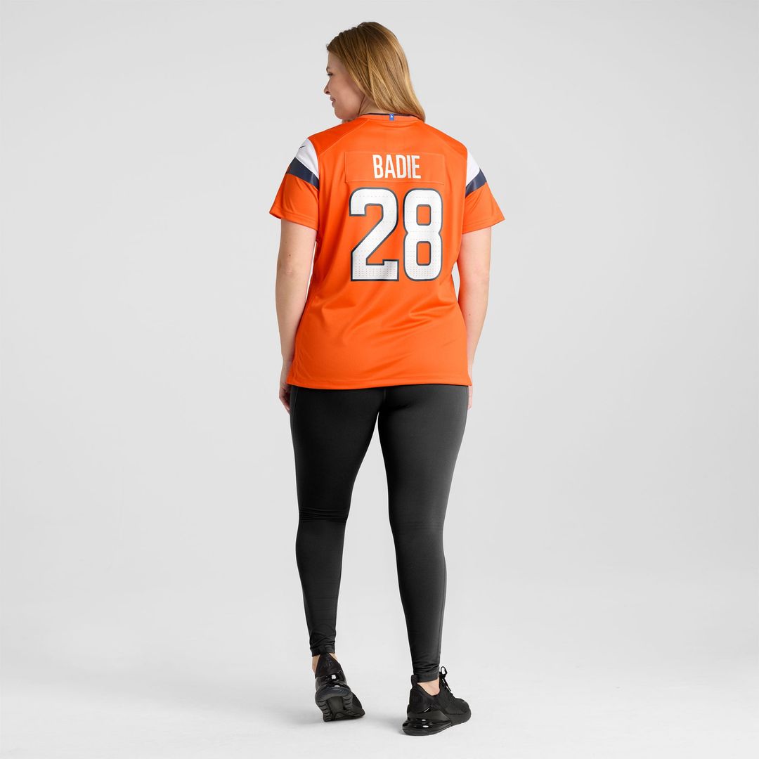 Women's Nike Denver Broncos Tyler Badie Orange Team Game NFL Jersey