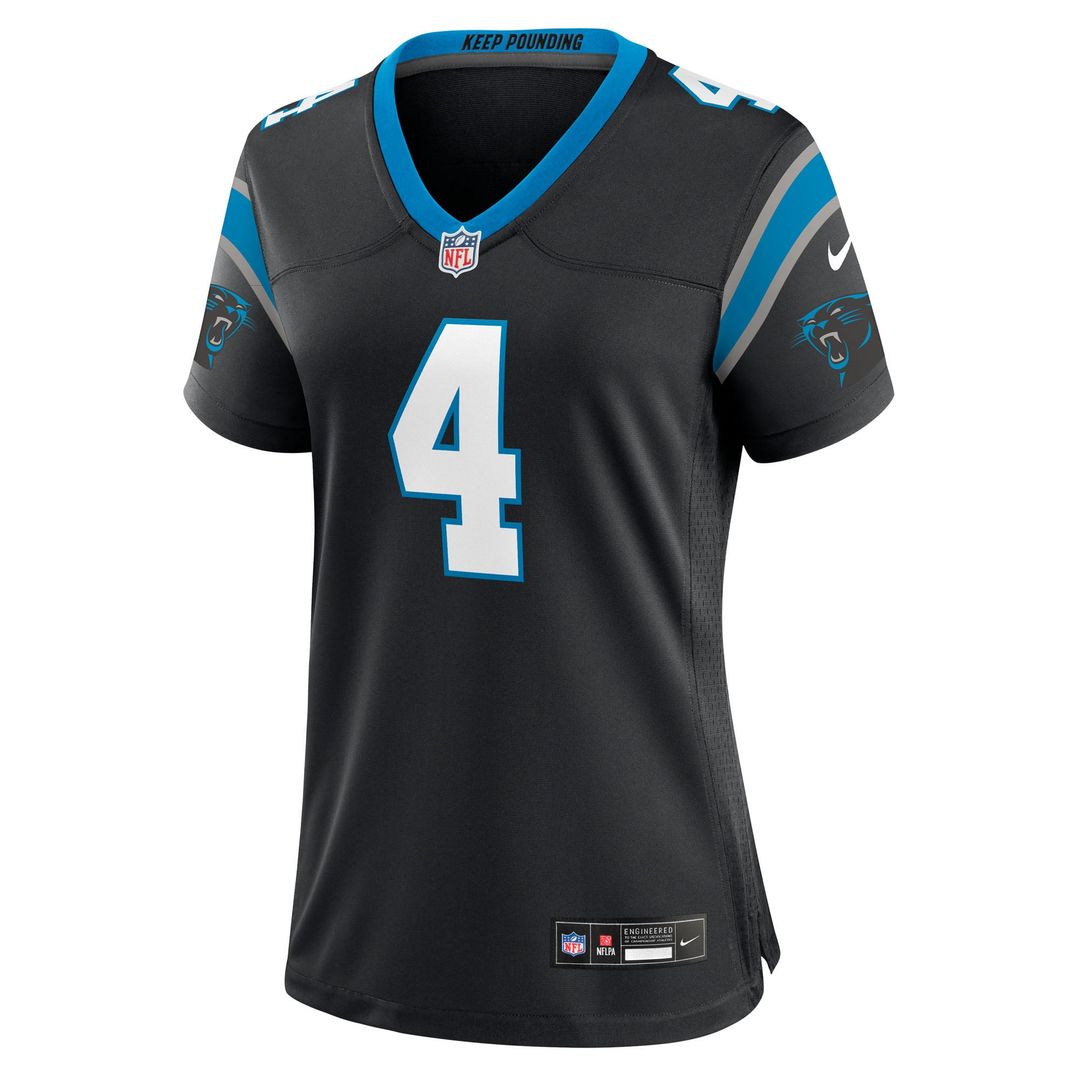 Women's Nike Carolina Panthers Tetairoa McMillan Black Team Game NFL Jersey