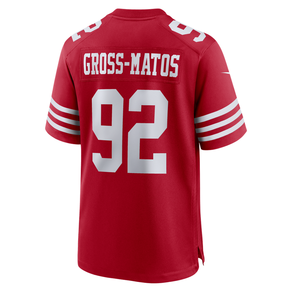 Men's Nike San Francisco 49ers Yetur Gross-Matos Scarlet Team Game NFL Jersey