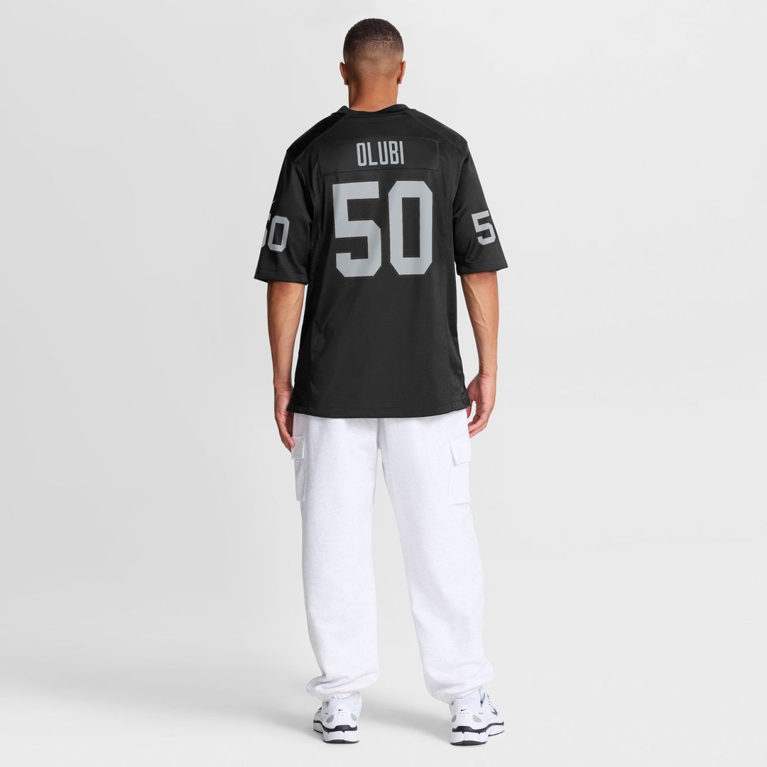 Men's Nike Las Vegas Raiders Segun Olubi Black Team Game NFL Jersey