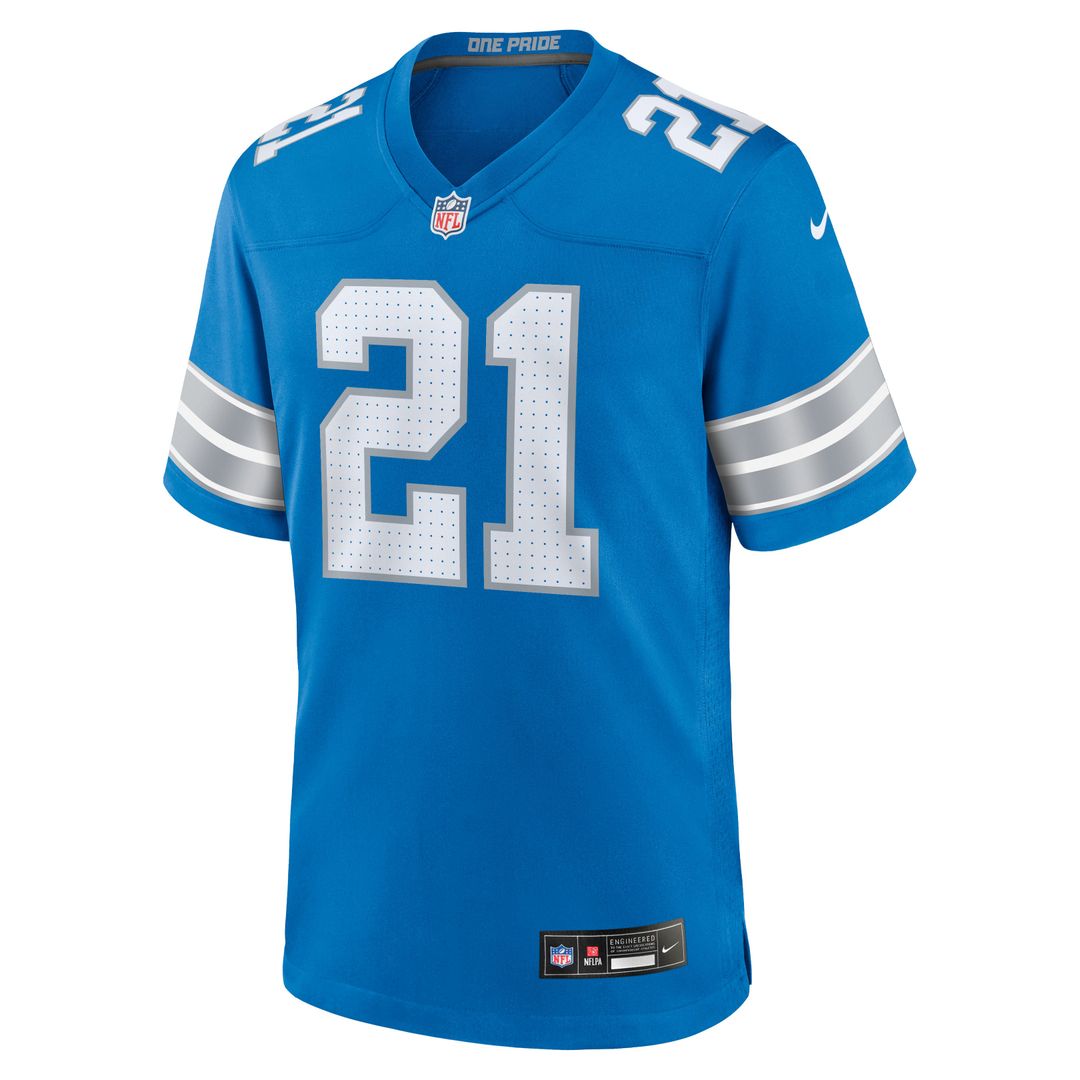 Men's Nike Detroit Lions Roger McCreary Blue Team Game NFL Jersey