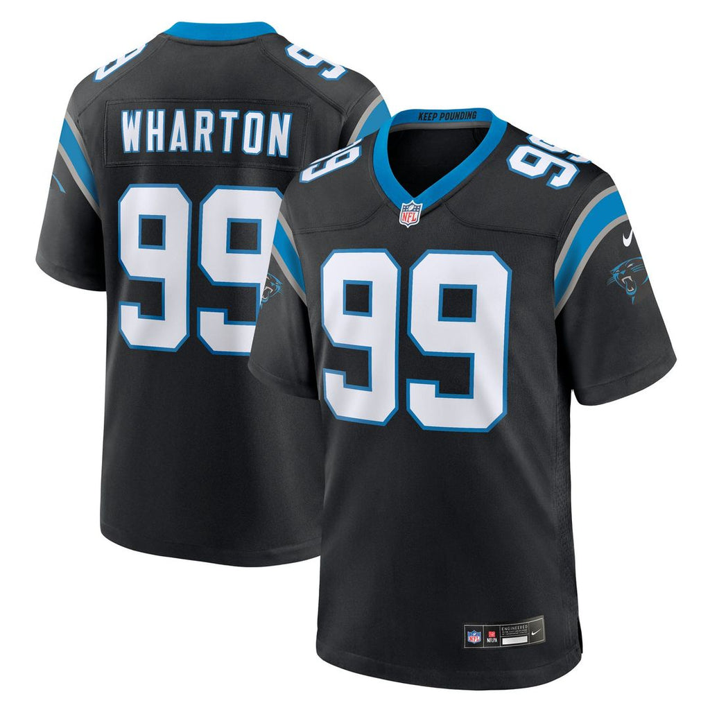Men's Nike Carolina Panthers Tershawn Wharton Black Team Game NFL Jersey