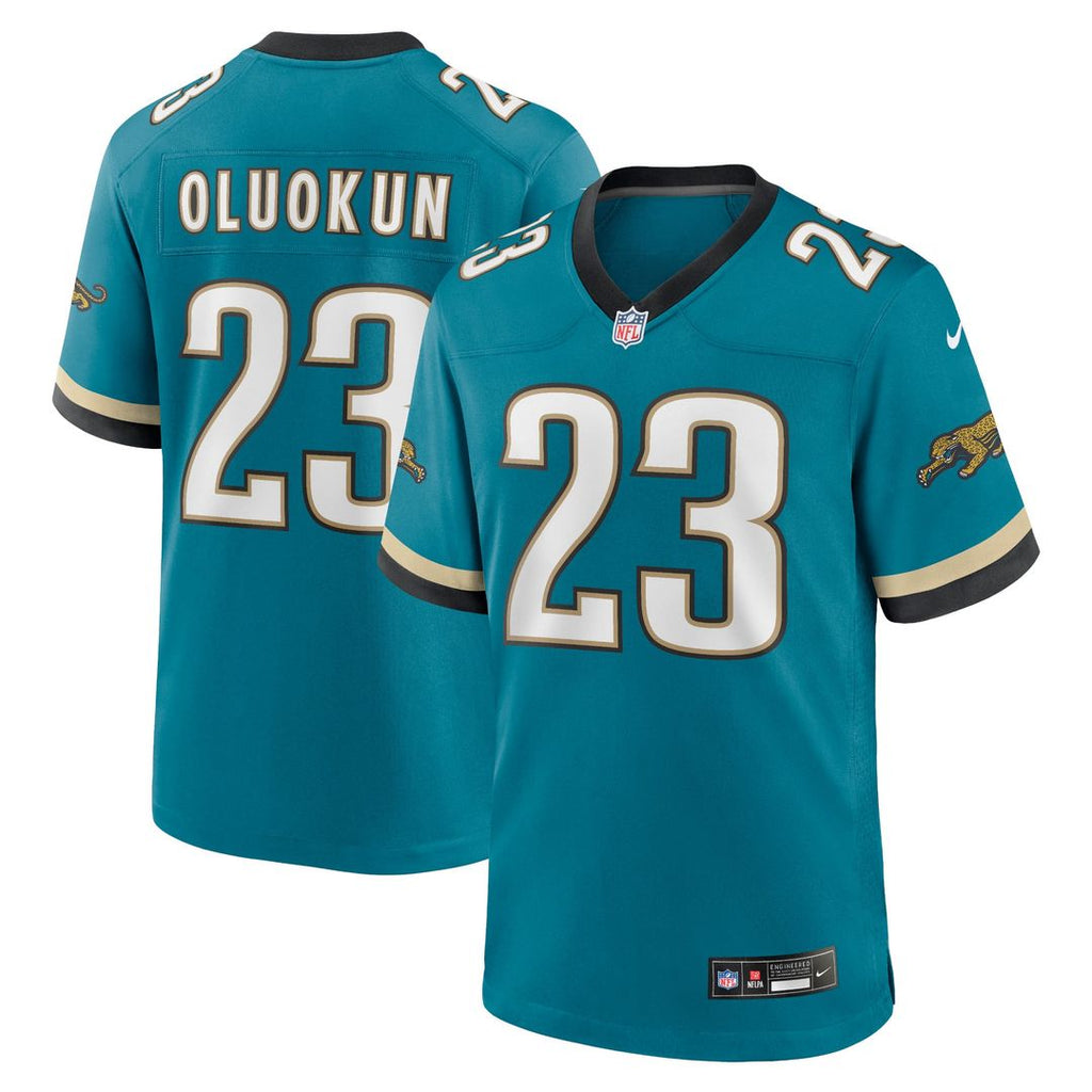 Men's Nike Jacksonville Jaguars Foye Oluokun Teal Prowler Throwback Player Game NFL Jersey