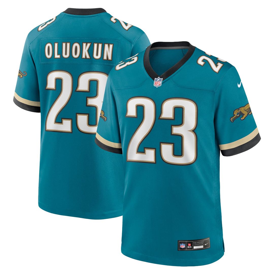 Men's Nike Jacksonville Jaguars Foye Oluokun Teal Prowler Throwback Player Game NFL Jersey