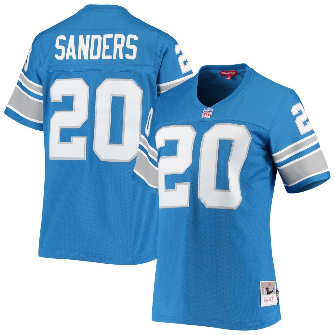 Women's Mitchell & Ness Detroit Lions Barry Sanders Blue 1996 Legacy Replica NFL Jersey