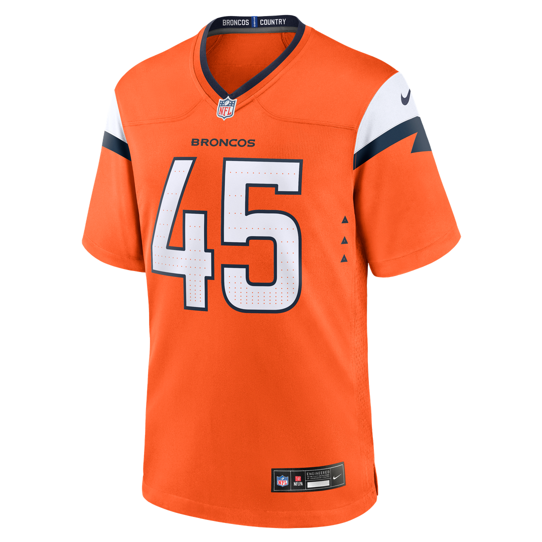 Men's Nike Denver Broncos Nate Adkins Orange Team Game NFL Jersey