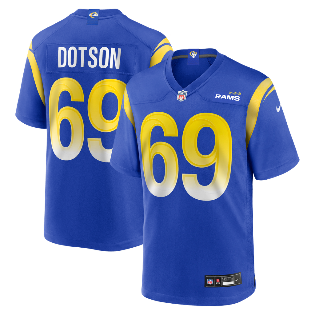 Men's Nike Los Angeles Rams Kevin Dotson Royal Game NFL Jersey