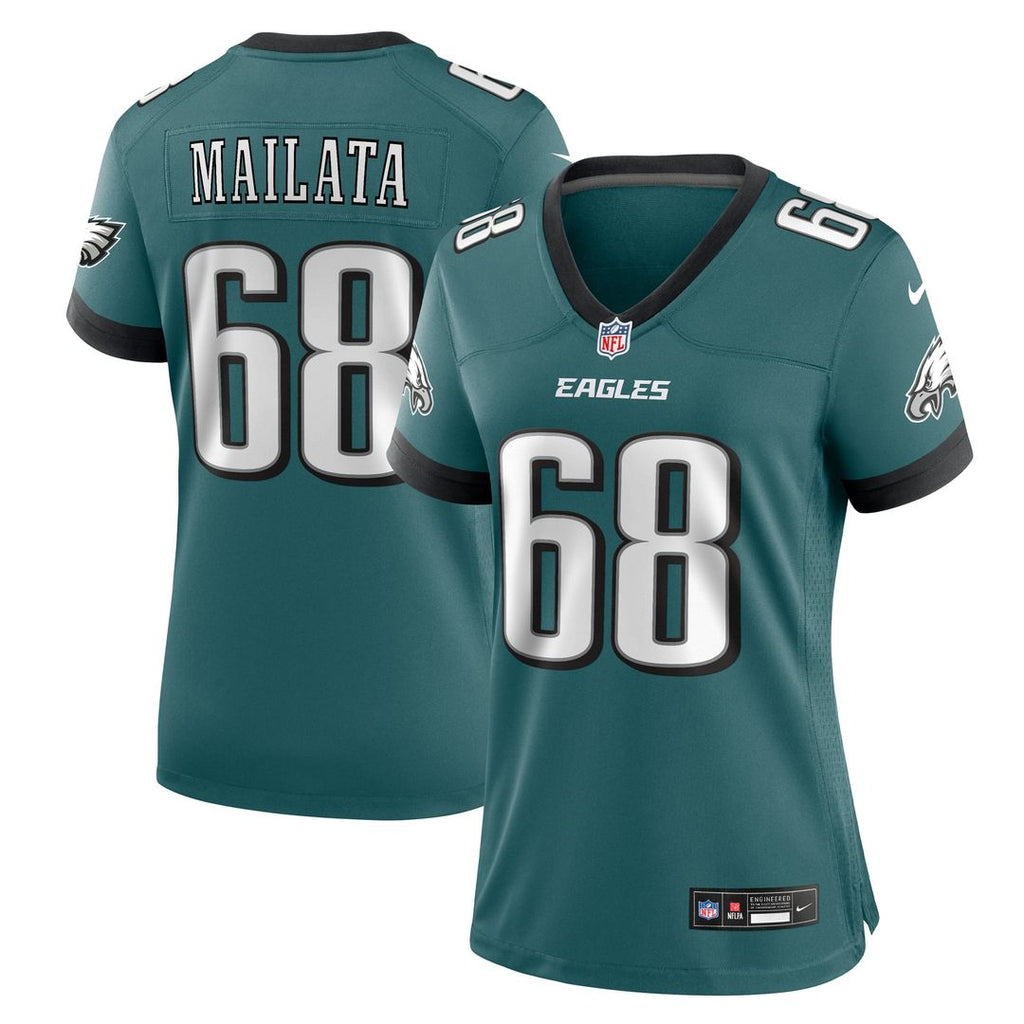 Women's Nike Philadelphia Eagles Jordan Mailata Midnight Green Team Game NFL Jersey