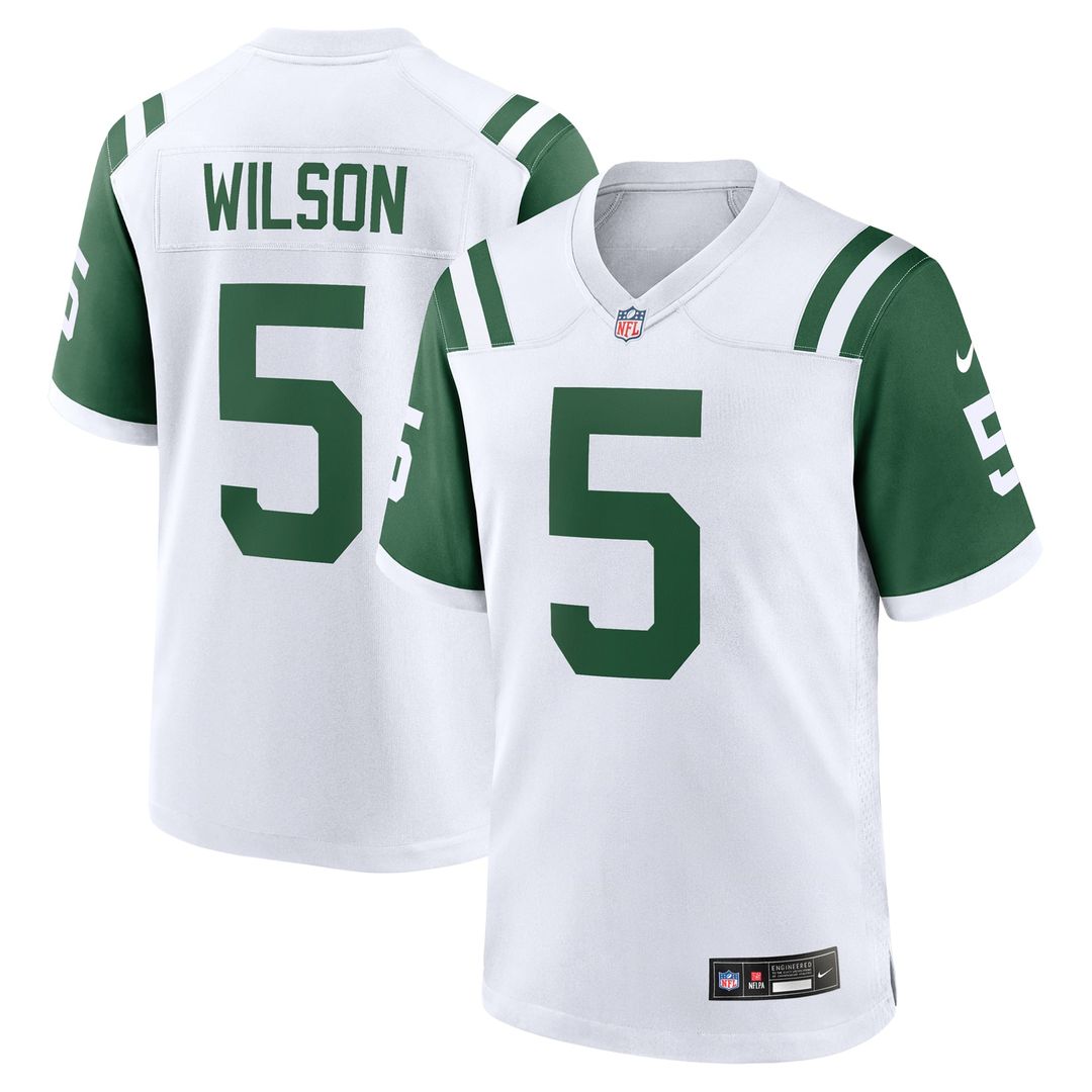 Men's Nike New York Jets Garrett Wilson White Classic Alternate Game NFL Jersey