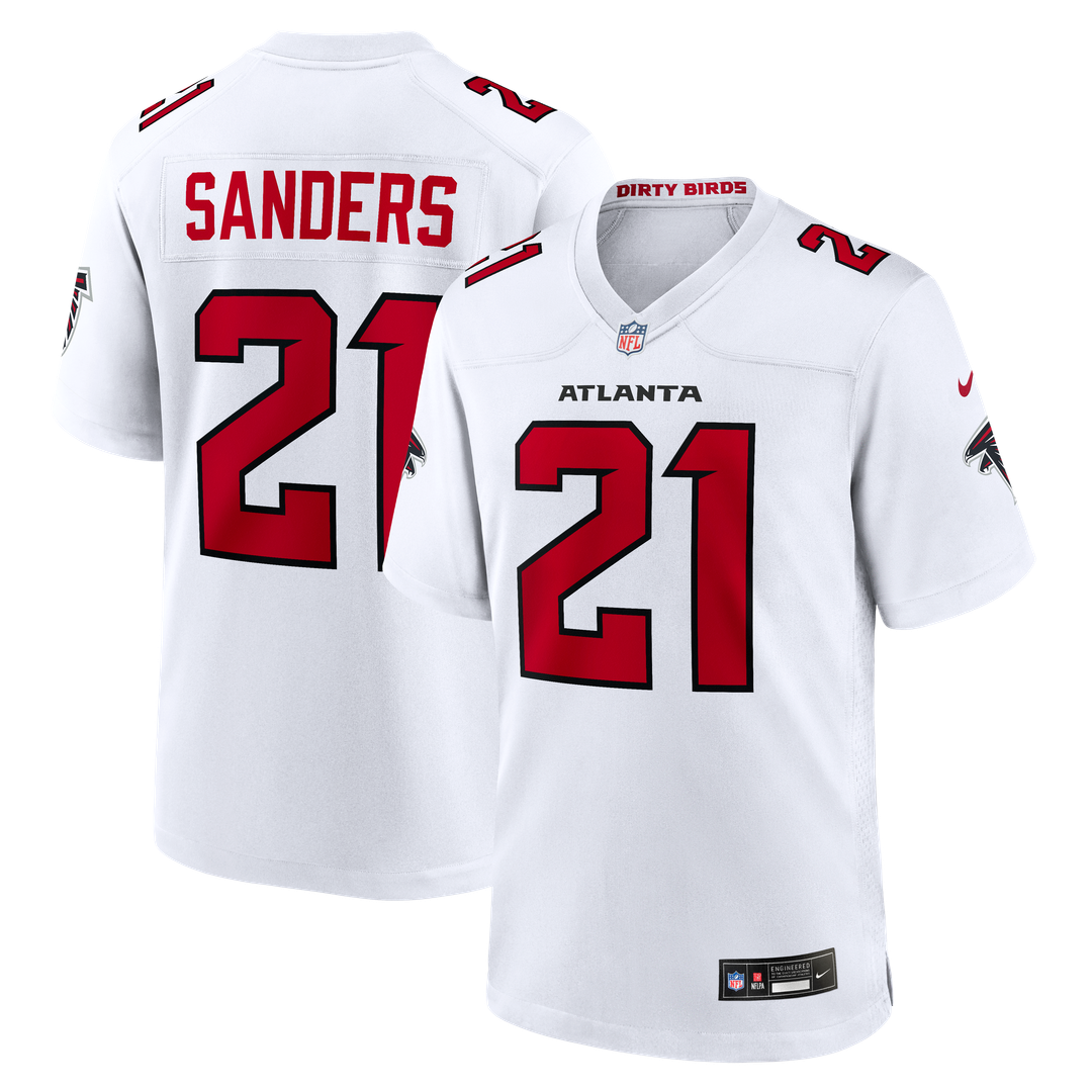 Men's Nike Atlanta Falcons Deion Sanders White Retired Player Game NFL Jersey