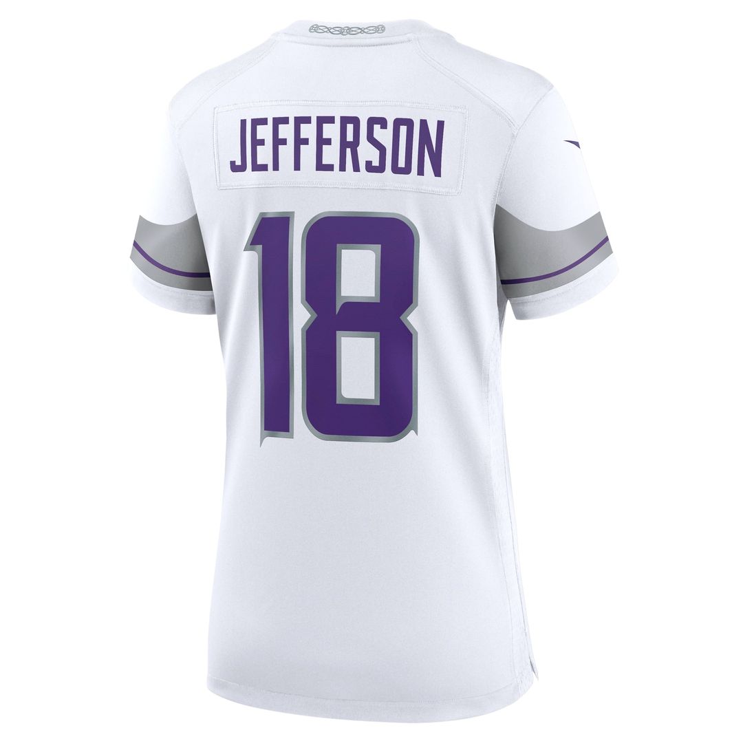 Women's Nike Minnesota Vikings Justin Jefferson White Alternate Game Player NFL Jersey