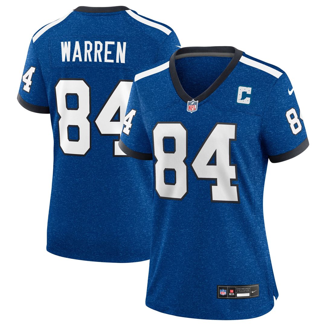 Women's Nike Indianapolis Colts Tyler Warren Heather Royal Alternate 2 Indiana Nights Game NFL Jersey