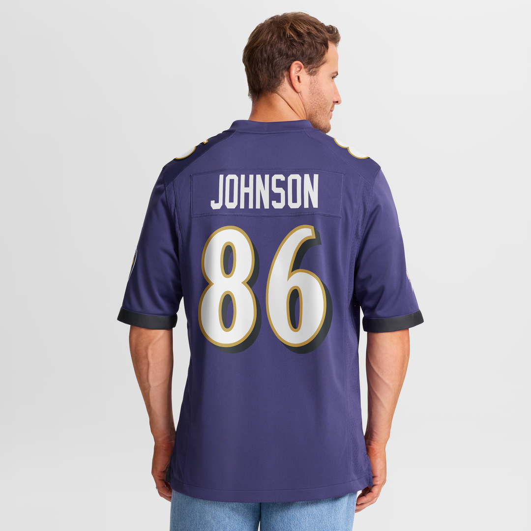 Men's Nike Baltimore Ravens Cornelius Johnson Purple Team Game NFL Jersey