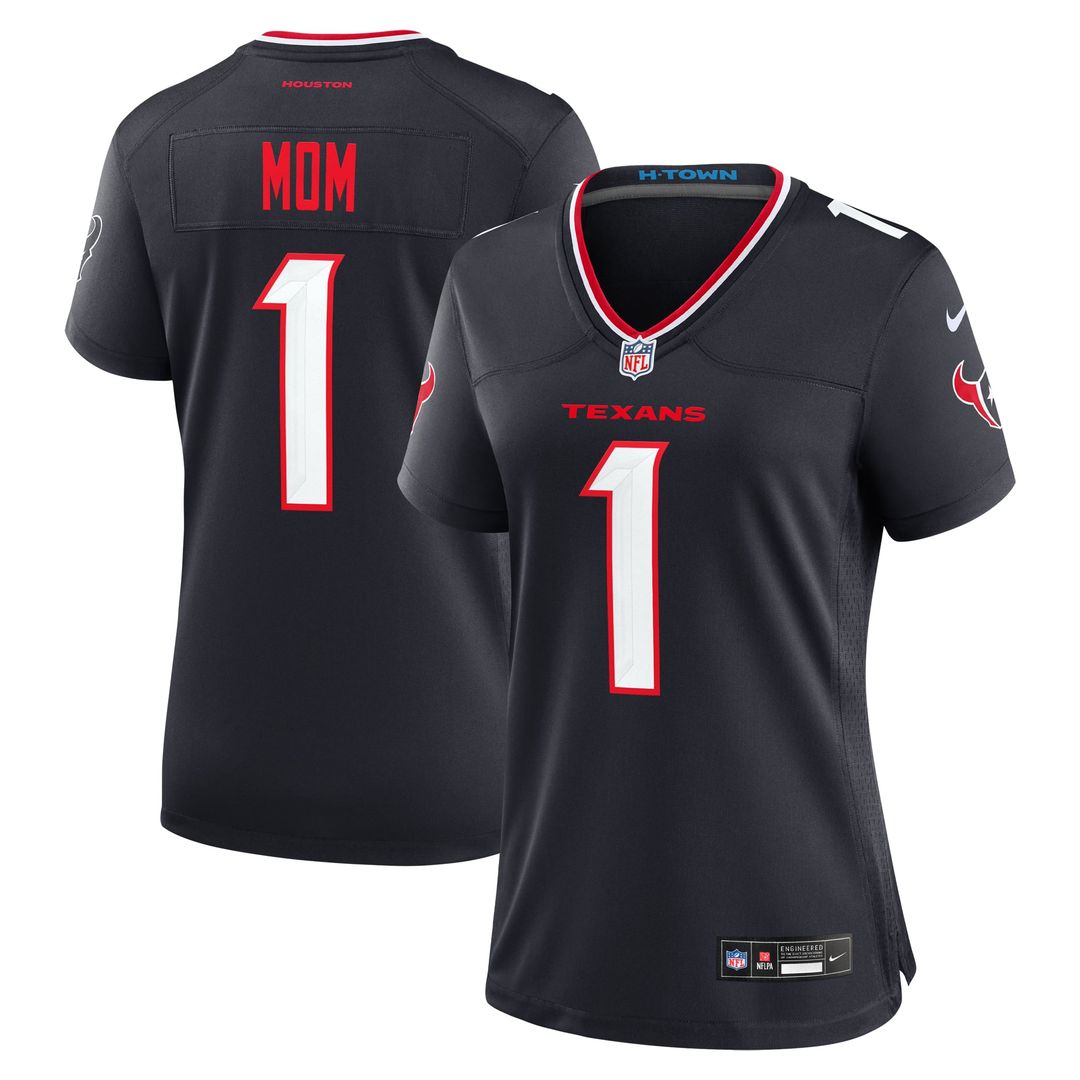 Women's Nike Houston Texans Navy #1 Mom Game NFL Jersey