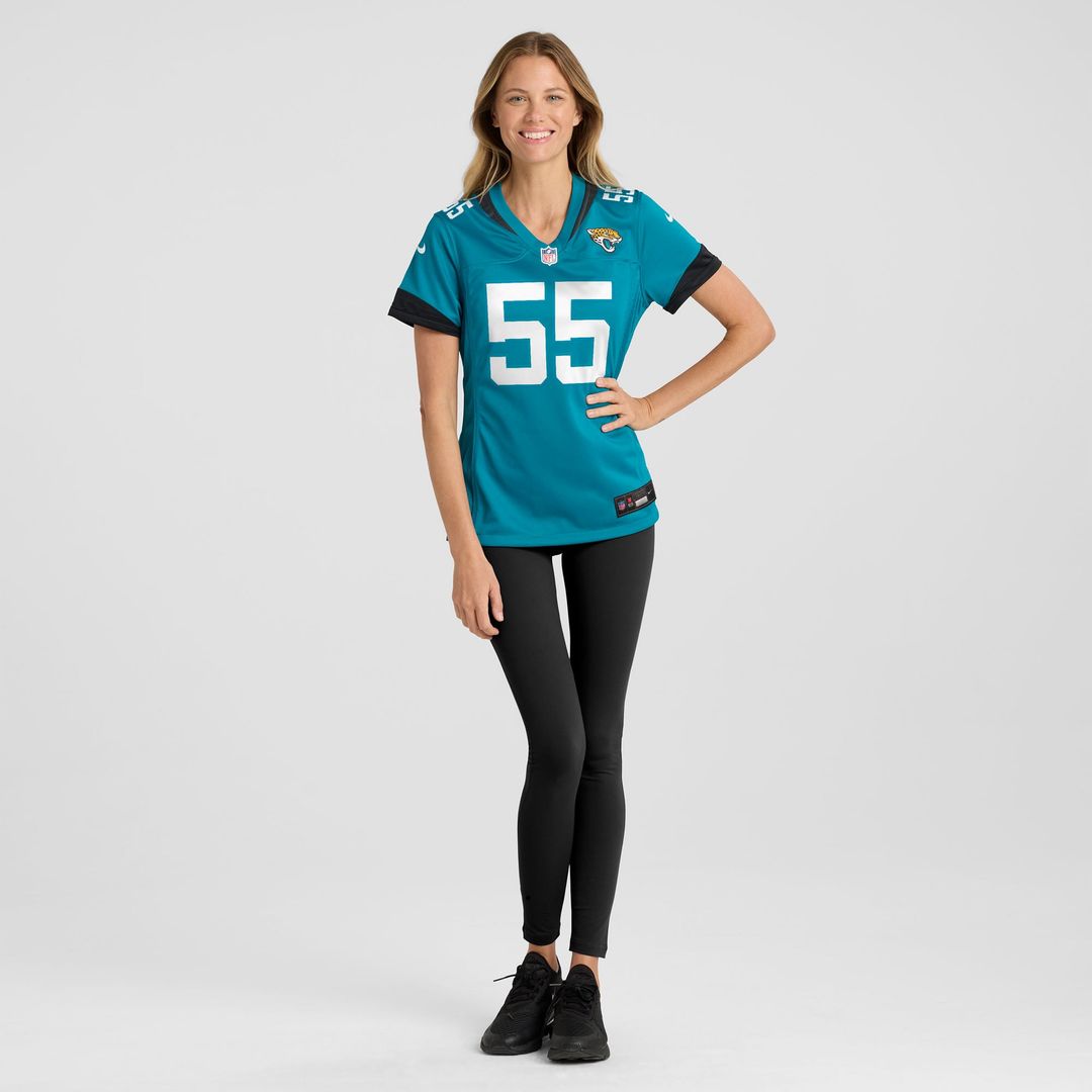 Women's Nike Jacksonville Jaguars Chuma Edoga Teal Team Game NFL Jersey