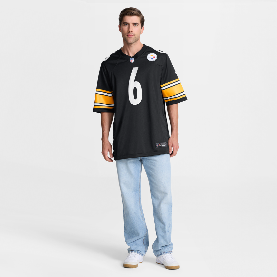 Men's Nike Pittsburgh Steelers Patrick Queen Black Game Player NFL Jersey
