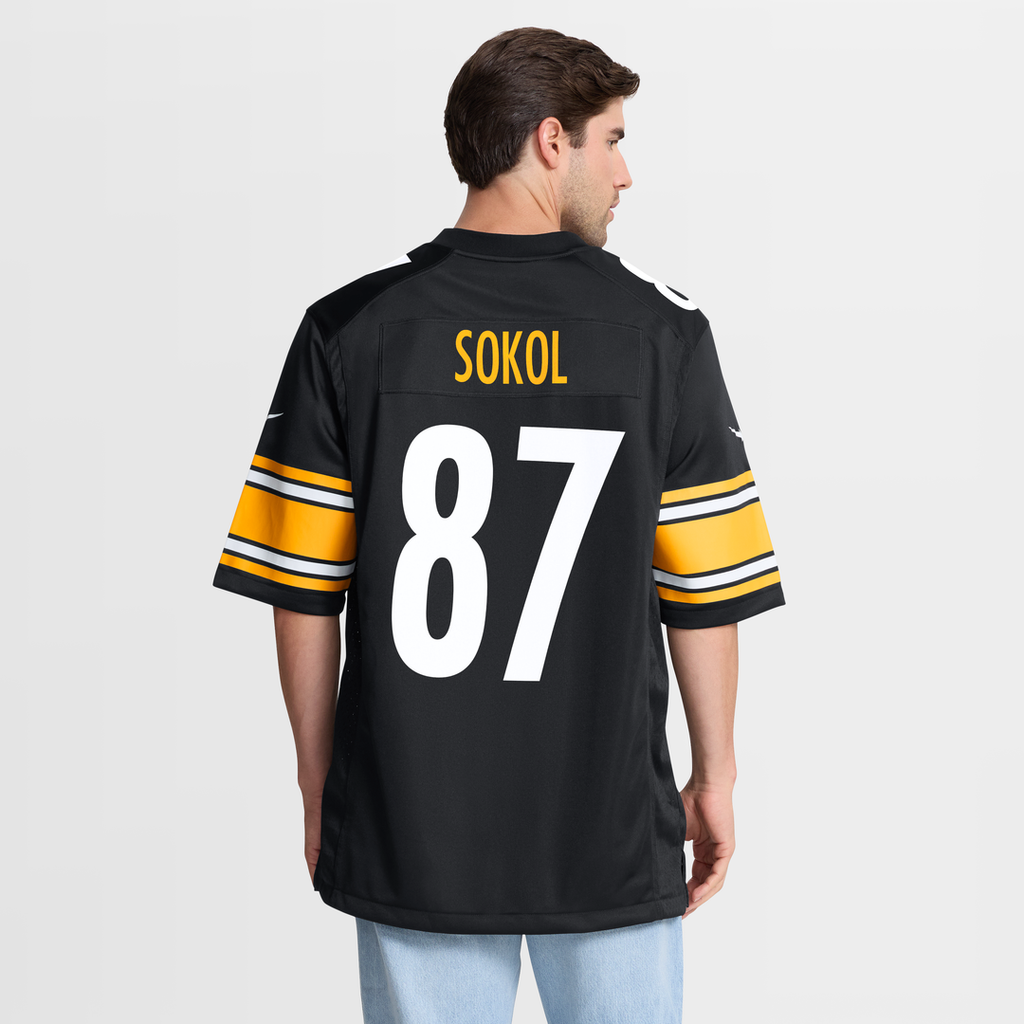 Men's Nike Pittsburgh Steelers Matt Sokol Black Team Game NFL Jersey