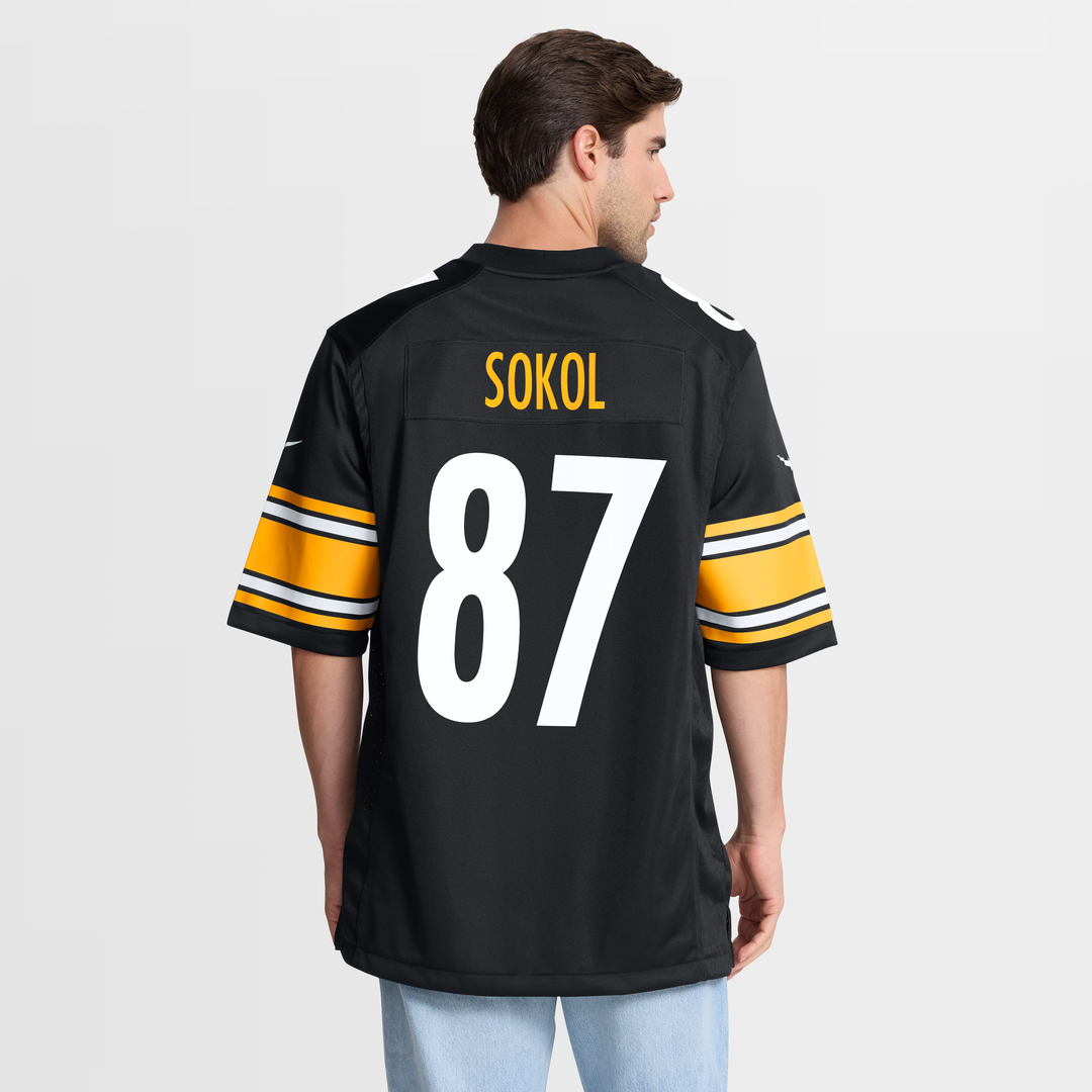 Men's Nike Pittsburgh Steelers Matt Sokol Black Team Game NFL Jersey