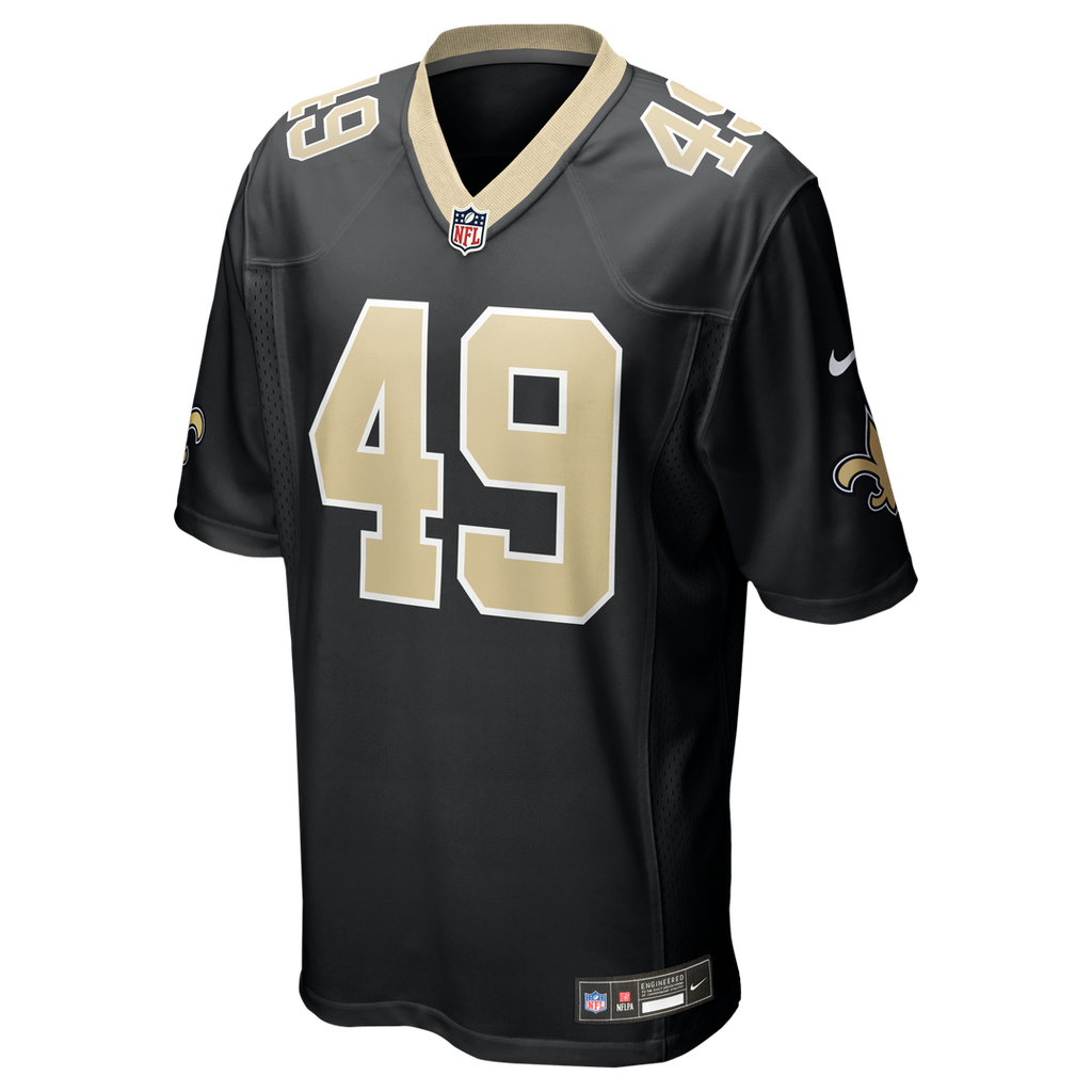 Men's Nike New Orleans Saints Zach Wood Black Game NFL Jersey