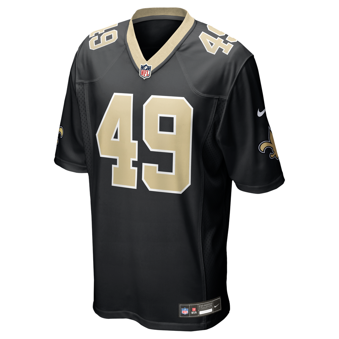 Men's Nike New Orleans Saints Zach Wood Black Game NFL Jersey