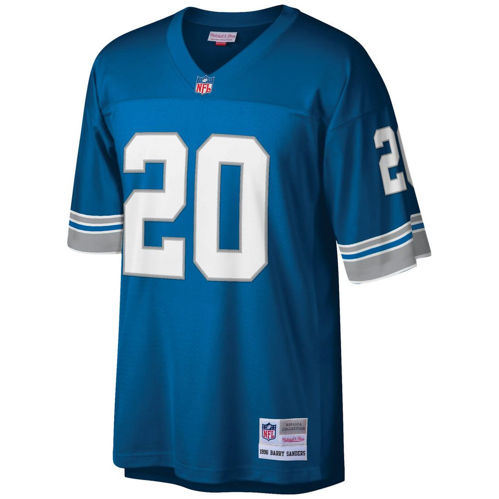 Men's Big & Tall Mitchell & Ness Detroit Lions Barry Sanders White 1996 Retired Player Replica NFL Jersey