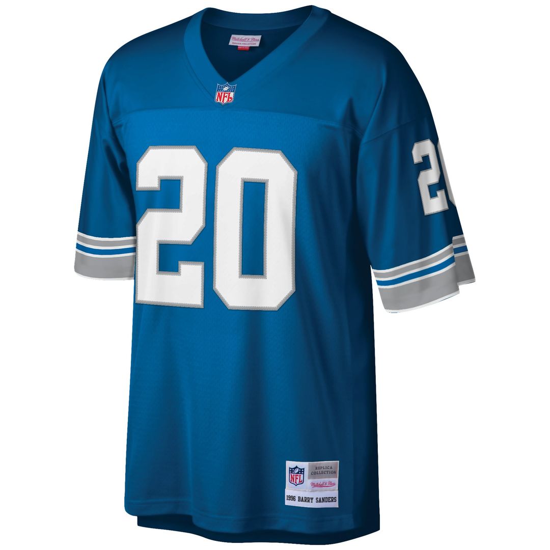 Men's Big & Tall Mitchell & Ness Detroit Lions Barry Sanders White 1996 Retired Player Replica NFL Jersey