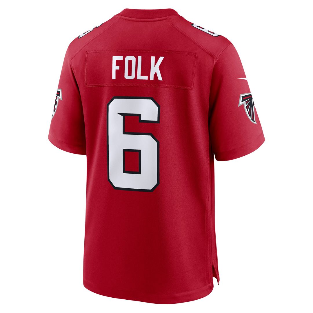 Men's Nike Atlanta Falcons Nick Folk Red Team Game NFL Jersey
