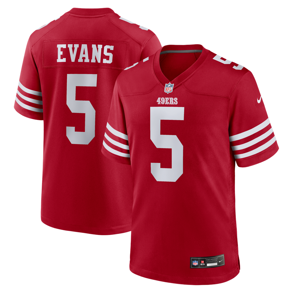 Men's Nike San Francisco 49ers Mike Evans Scarlet Game NFL Jersey