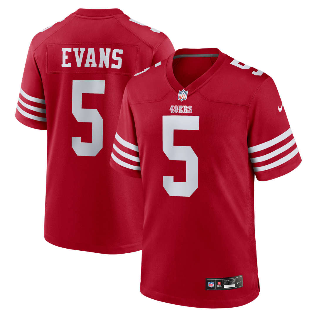 Men's Nike San Francisco 49ers Mike Evans Scarlet Game NFL Jersey