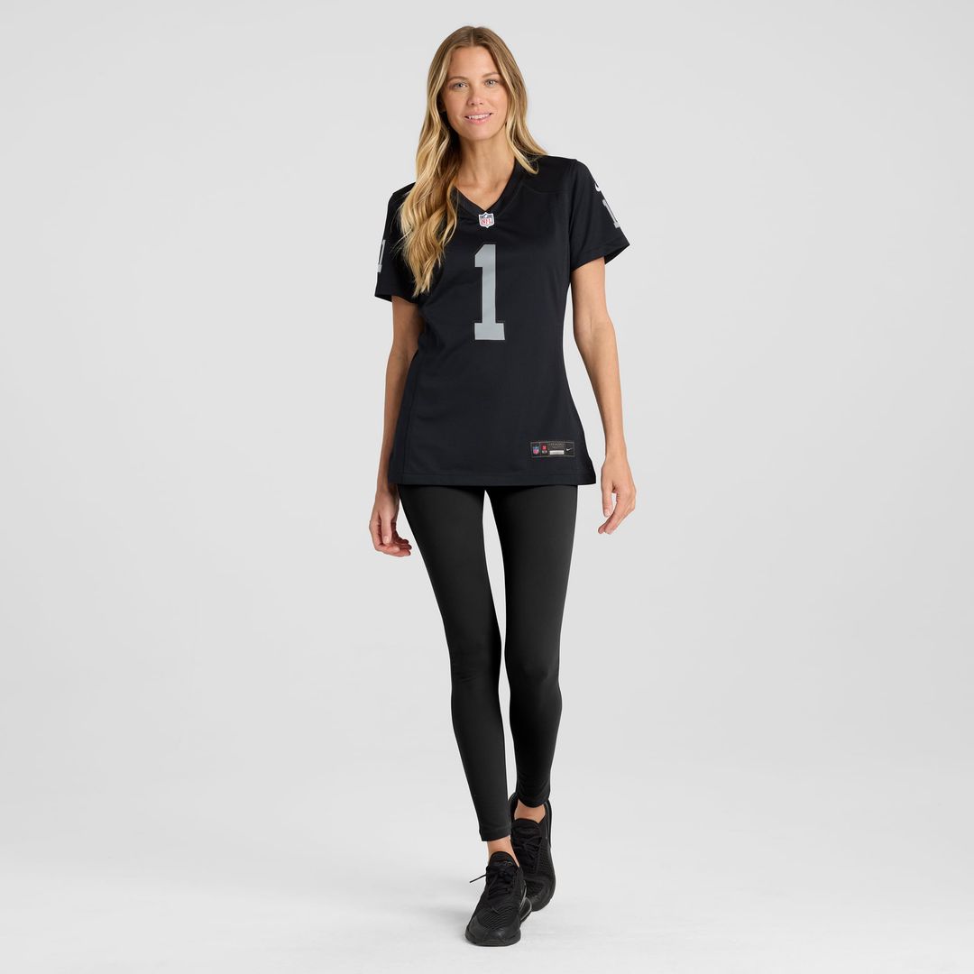 Women's Nike Las Vegas Raiders Number 1 Bride Black Game NFL Jersey