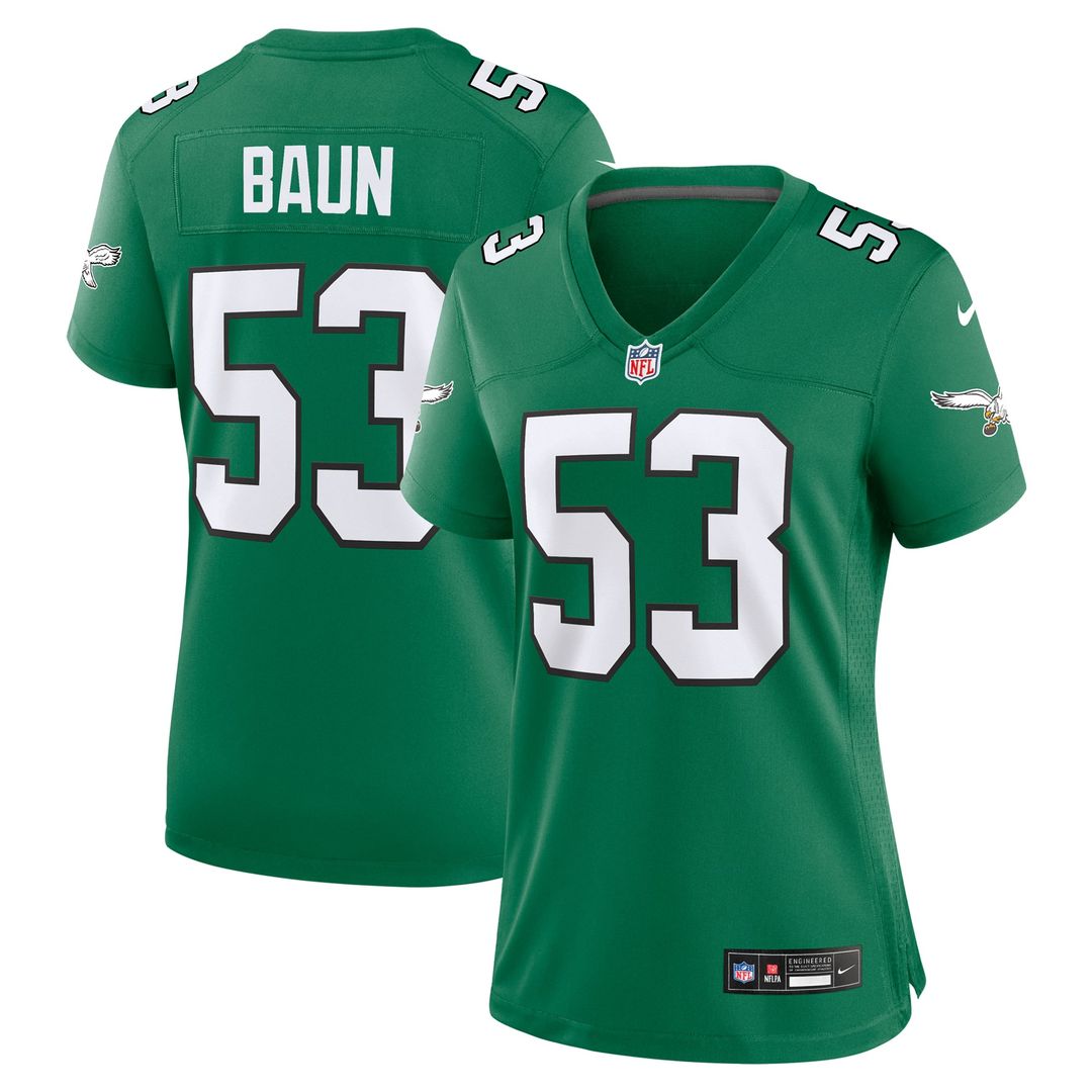 Women's Nike Philadelphia Eagles Zack Baun Midnight Green Game NFL Jersey