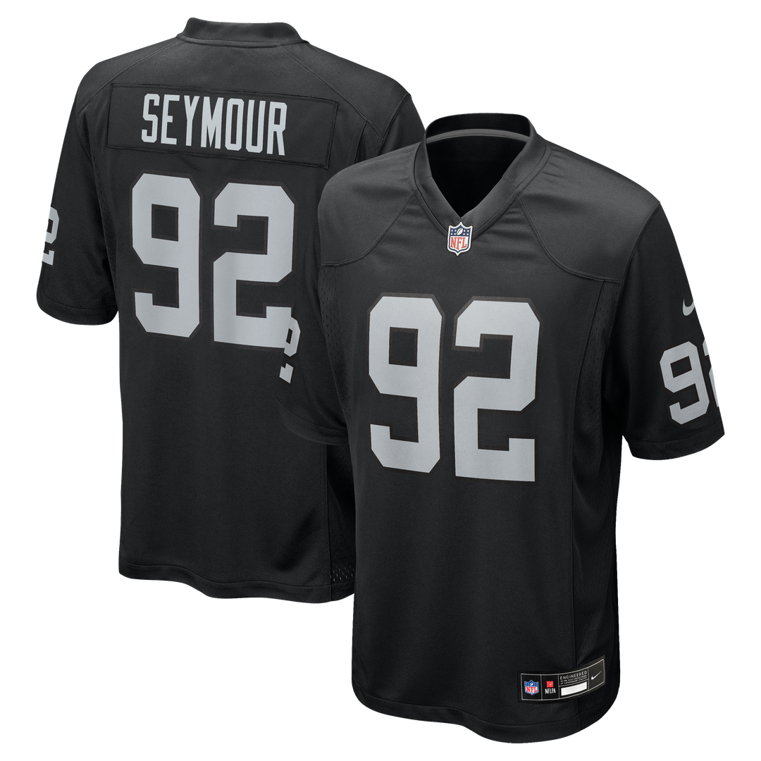 Men's Nike Las Vegas Raiders Richard Seymour Black Retired Player Game NFL Jersey