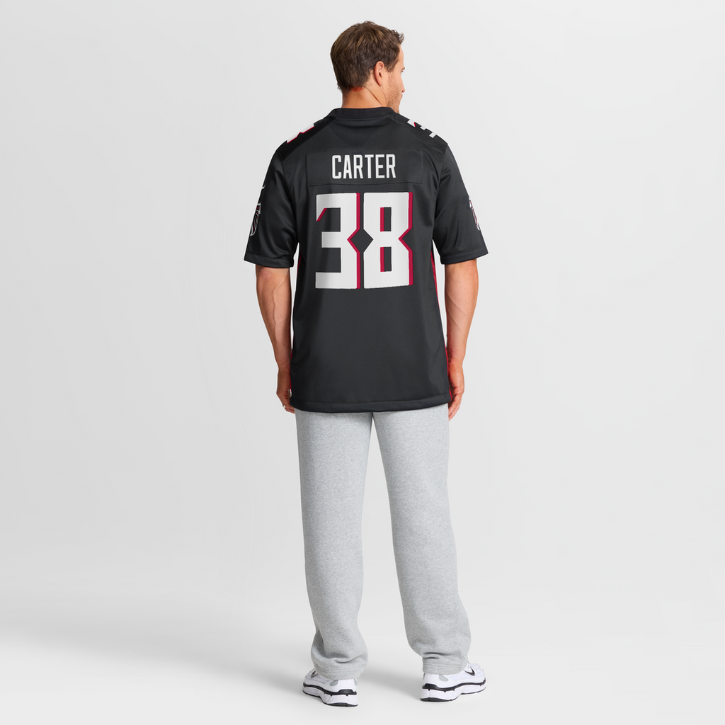 Men's Nike Atlanta Falcons Nathan Carter Black Team Game NFL Jersey