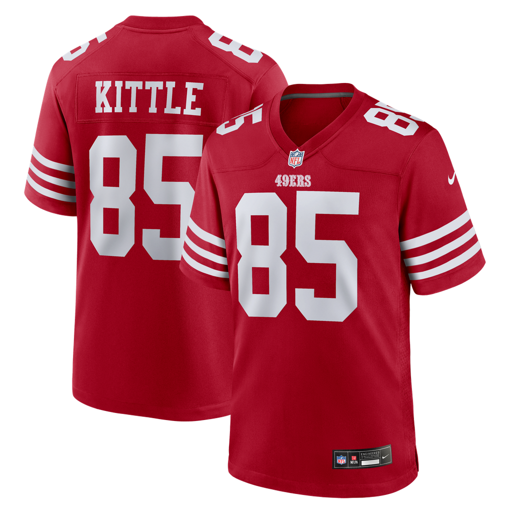 Men's Nike San Francisco 49ers George Kittle Scarlet Team Game NFL Jersey