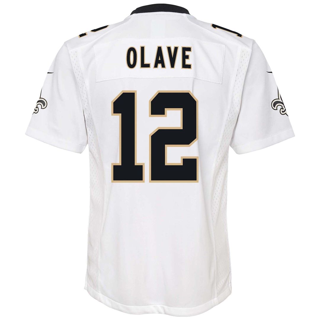 Youth Nike New Orleans Saints Chris Olave White Game NFL Jersey