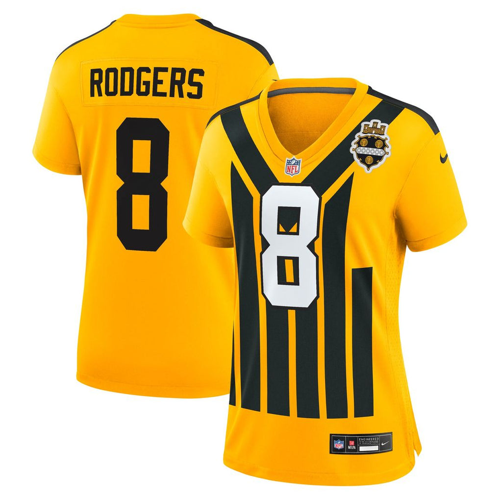 Women's Nike Pittsburgh Steelers Aaron Rodgers Gold Alternate 1933 Throwback Game NFL Jersey