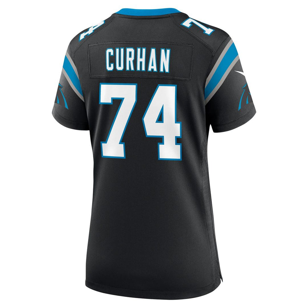 Women's Nike Carolina Panthers Jake Curhan Black Team Game NFL Jersey