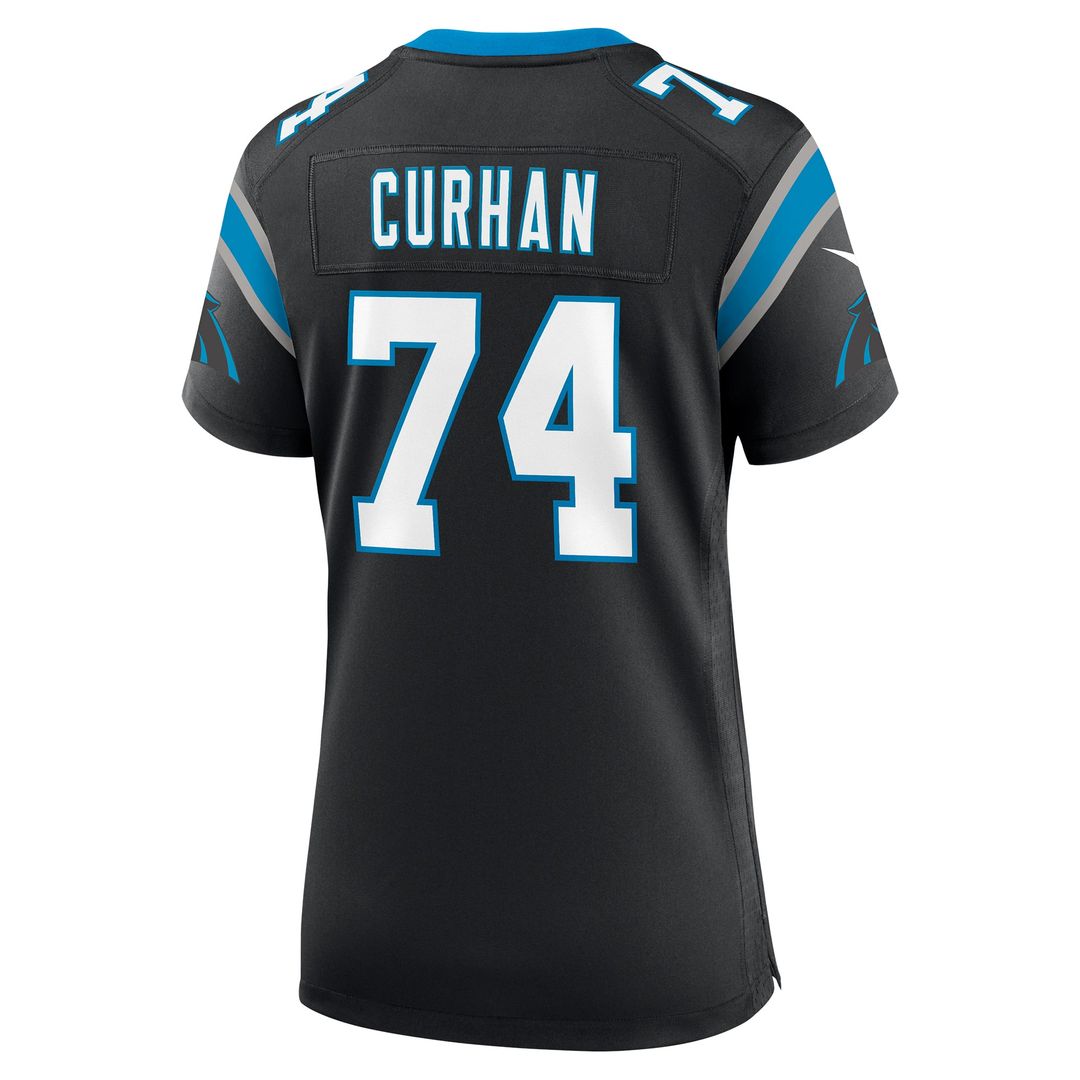 Women's Nike Carolina Panthers Jake Curhan Black Team Game NFL Jersey