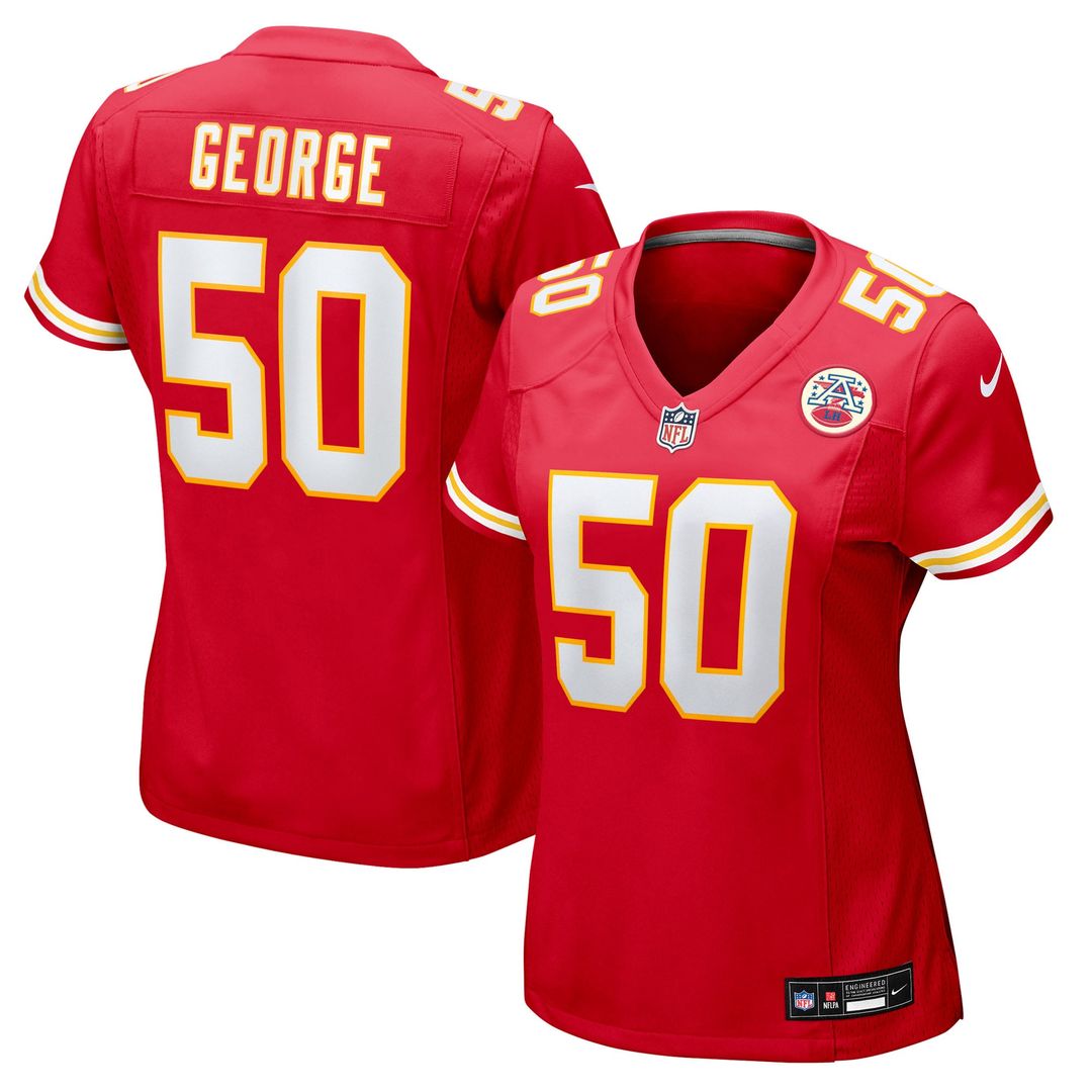 Women's Nike Kansas City Chiefs Brandon George Red Team Game NFL Jersey