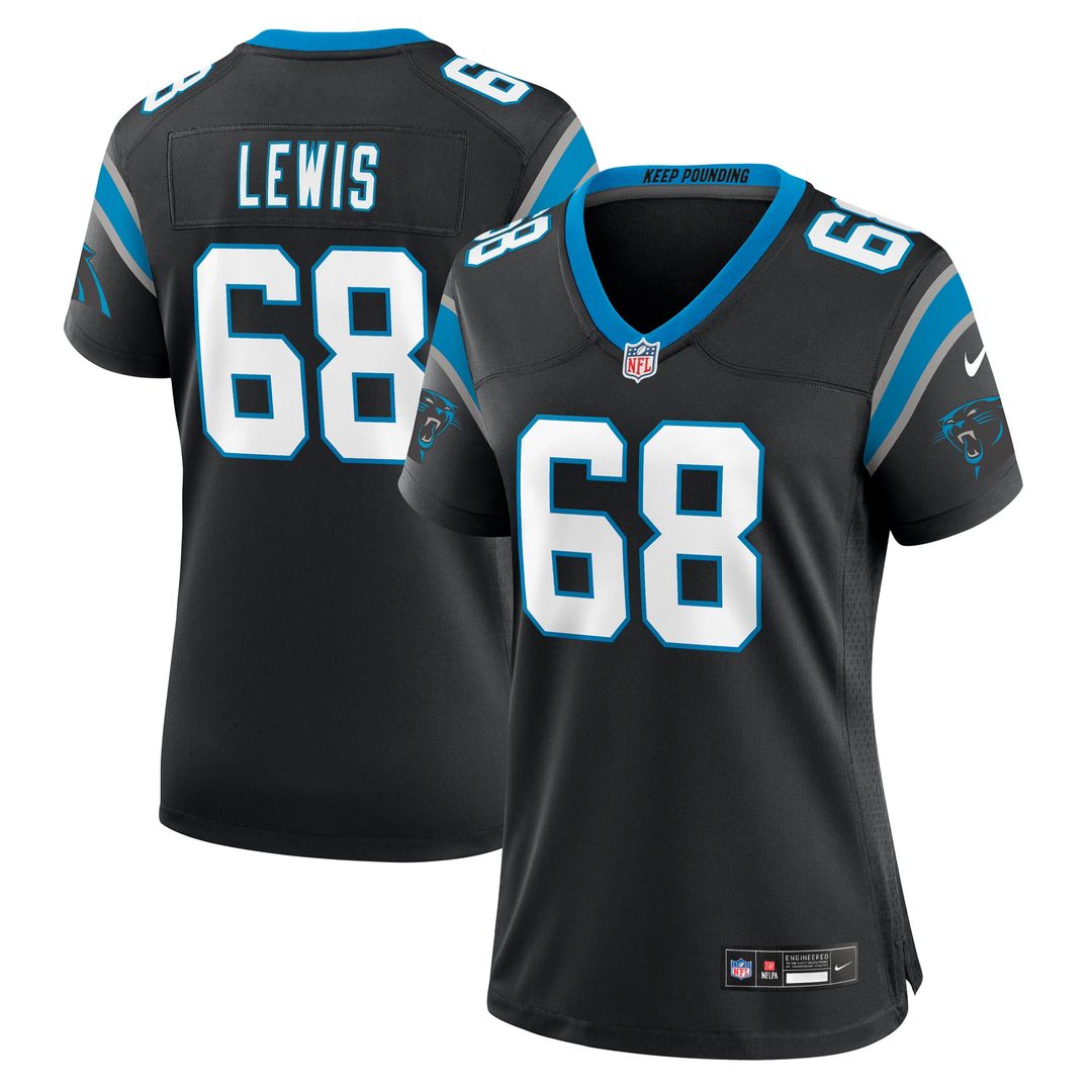 Women's Nike Carolina Panthers Damien Lewis Black Game NFL Jersey