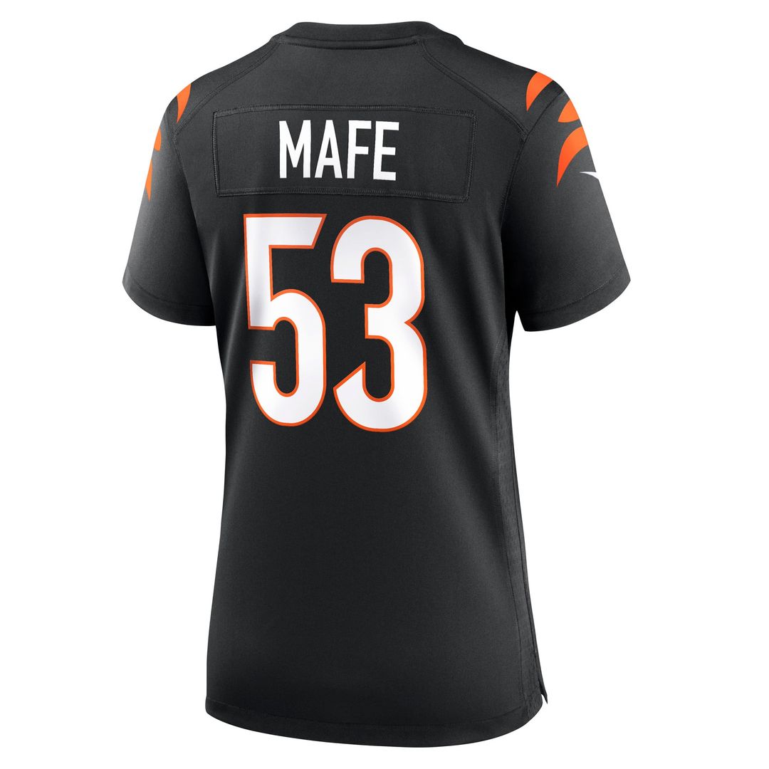 Women's Nike Cincinnati Bengals Boye Mafe Black Team Game NFL Jersey